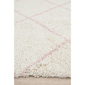 Network Rugs Ivory &amp; Pink Nahla Fringed Moroccan Rug