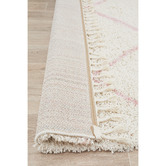 Network Rugs Ivory &amp; Pink Nahla Fringed Moroccan Rug