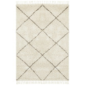Network Rugs Natural Tan &amp; Brown Nahla Fringed Moroccan Rug