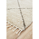 Network Rugs Natural Tan &amp; Brown Nahla Fringed Moroccan Rug