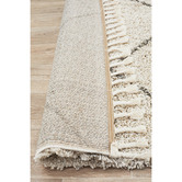 Network Rugs Natural Tan &amp; Brown Nahla Fringed Moroccan Rug