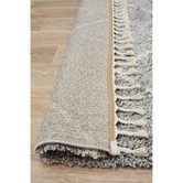 Network Rugs Silver &amp; Ivory Nahla Fringed Moroccan Rug