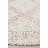 Network Rugs Ivory &amp; Pink Rabia Fringed Tribal-Style Rug
