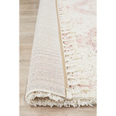 Network Rugs Ivory &amp; Pink Rabia Fringed Tribal-Style Rug
