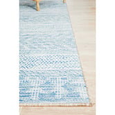 Network Rugs Blue &amp; Natural Flat-Woven Indoor/Outdoor Runner