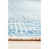 Network Rugs Blue &amp; Natural Flat-Woven Indoor/Outdoor Rug