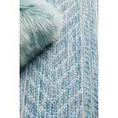 Network Rugs Blue &amp; Natural Flat-Woven Indoor/Outdoor Rug