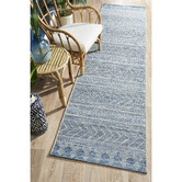 Network Rugs Blue &amp; Natural Flat-Woven Indoor/Outdoor Rug