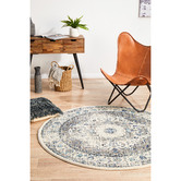 Network Rugs Bone, White &amp; Round Art Moderne Hillier Rug