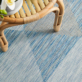 Network Rugs Blue Terrace Geometric Flat-Woven Indoor/Outdoor Rug