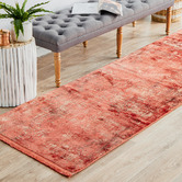 Network Rugs Coral Bamboo Silk &amp; Acrylic Runner