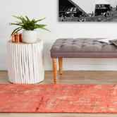 Network Rugs Coral Bamboo Silk &amp; Acrylic Runner