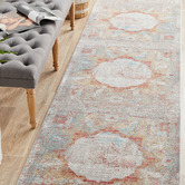 Network Rugs Terracotta Bamboo Silk &amp; Acrylic Runner