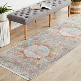 Network Rugs Terracotta Bamboo Silk &amp; Acrylic Runner