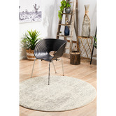 Network Rugs Bone, White &amp; Silver Round Art Moderne Cezanne Rug