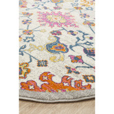 Network Rugs Multi-coloured Wildflower Vintage Look Round Rug