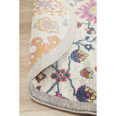 Network Rugs Multi-coloured Wildflower Vintage Look Round Rug