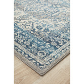 Network Rugs Sky Blue Florette Vintage Look Rug