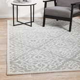 Network Rugs White &amp; Silver Vintage Look Carmela Rug