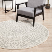 Network Rugs Silver Vintage Look Carmela Round Rug