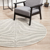 Network Rugs Silver Zebra Kamilla Round Rug