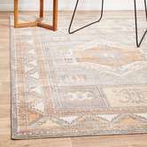 Network Rugs Grey &amp; Peach Vintage Look Isabelle Aztec Rug