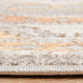 Network Rugs Grey &amp; Peach Vintage Look Aztec Round Rug