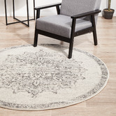 Network Rugs Silver Vintage Look Hilda Round Rug