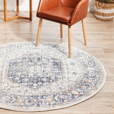 Network Rugs Blue Vintage Look Adalbert Round Rug