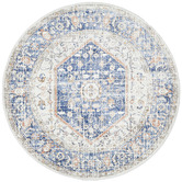 Network Rugs Blue Vintage Look Adalbert Round Rug