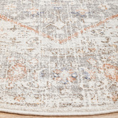 Network Rugs Silver &amp; Peach Vintage Look Adalbert Round Rug