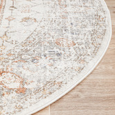 Network Rugs Silver &amp; Peach Vintage Look Adalbert Round Rug