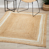 Network Rugs Natural &amp; White Kyros Hand-Braided Jute Rug