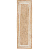 Network Rugs Natural &amp; White Kyros Caratacos Hand-Braided Jute Runner