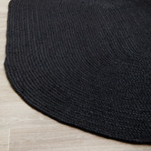 Network Rugs Black Hand-Braided Jute Oval Rug