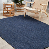 Network Rugs Navy Hand-Braided Jute Rug