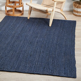 Network Rugs Navy Hand-Braided Jute Rug
