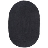 Network Rugs Black Hand-Braided Jute Oval Rug