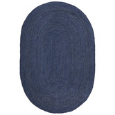 Network Rugs Navy Hand-Braided Jute Oval Rug
