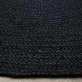 Network Rugs Black Hand-Braided Jute Oval Rug