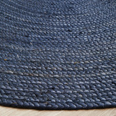 Network Rugs Navy Hand-Braided Jute Oval Rug