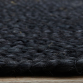 Network Rugs Black Hand-Braided Jute Oval Rug