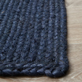 Network Rugs Navy Hand-Braided Jute Rug