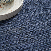 Network Rugs Navy Hand-Braided Jute Rug