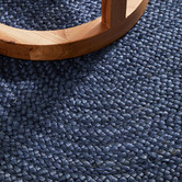 Network Rugs Navy Hand-Braided Jute Oval Rug
