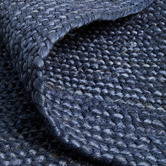 Network Rugs Navy Hand-Braided Jute Oval Rug