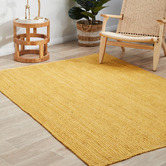Network Rugs Yellow Hand-Braided Jute Rug