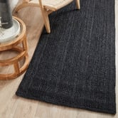 Network Rugs Black Hand-Braided Jute Runner