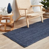 Network Rugs Navy Hand-Braided Jute Runner