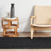 Network Rugs Black Hand-Braided Jute Runner